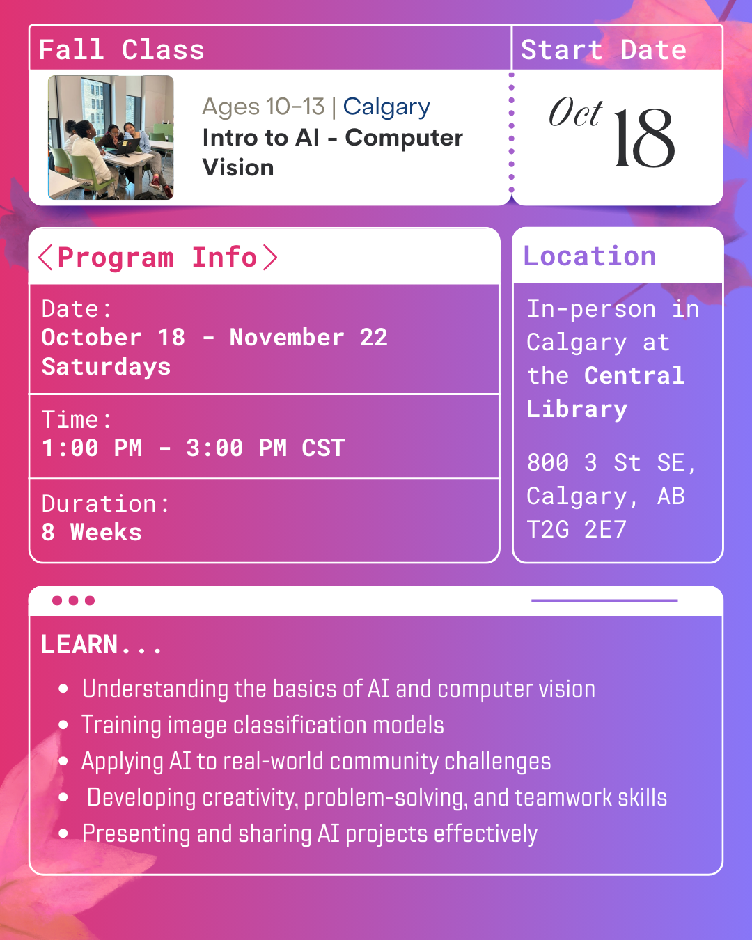 intro to AI class for young girls